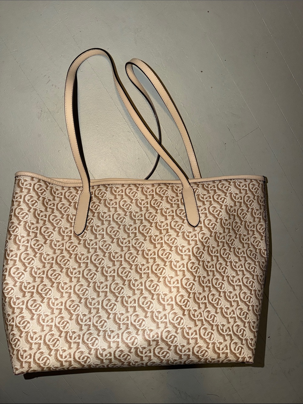 Coach Beige Monogram medium Tote Bag